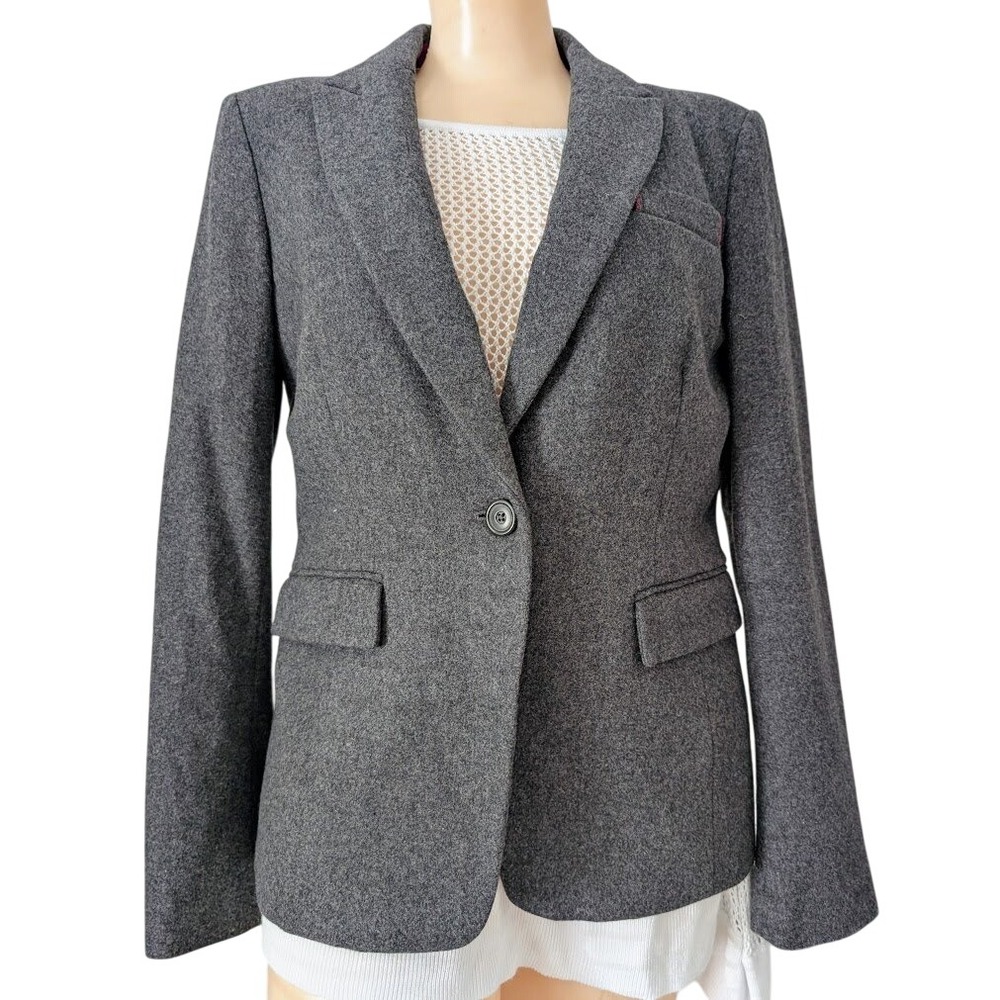 Banana Republic Wool Blazer Women Small Preppy Career Minimalist Jacket Academia - Picture 1 of 8